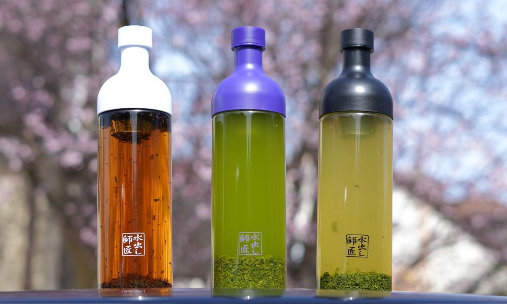 Mizudashi Flaschen in 3 unterschiedlichen Farben